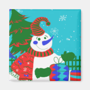 CHRISTMAS FUN MAGNETS - SNOWMAN ARTWORK - GIFTS MAGNET