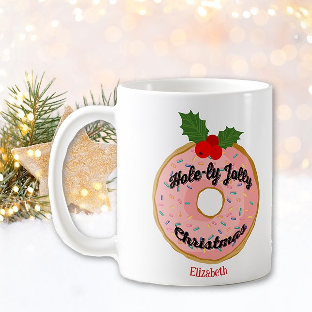 Christmas Funny Donut Wreath personalisieren Kaffeetasse (Von Creator hochgeladen)