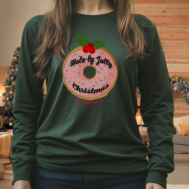 Christmas Funny Donut Wreath personalisieren T-Shirt (Von Creator hochgeladen)