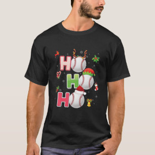 Christmas Funny Ho Ho Ho Ho Baseball Pajama Santa  T-Shirt