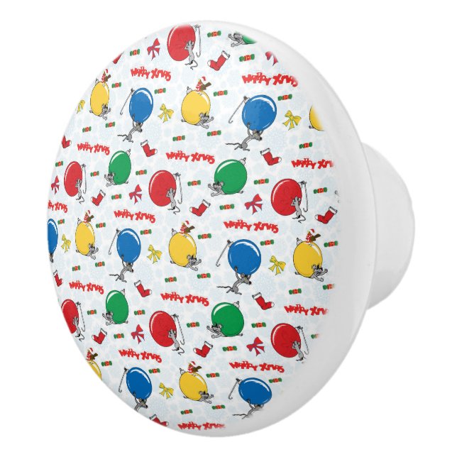 Christmas funny mouse with balls keramikknauf (Rechts)