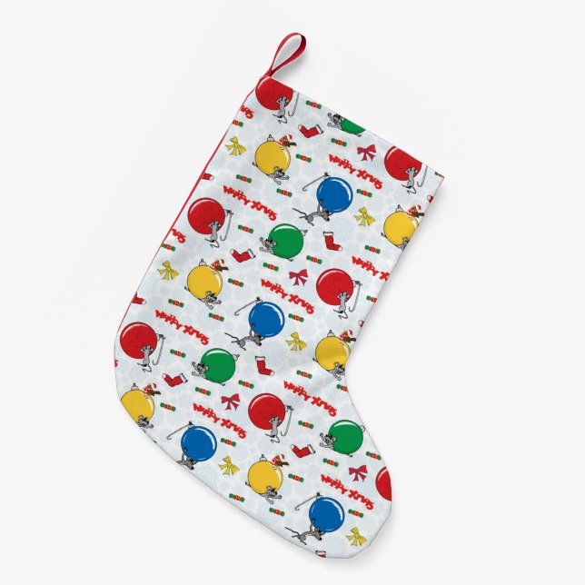 Christmas funny mouse with balls kleiner weihnachtsstrumpf (Vorderansicht (hängend))