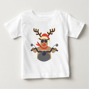 Christmas Funny Rudolf Biker Motorrad Baby T-shirt