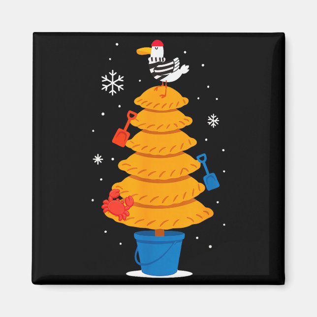 Christmas Funny Seagull Cornish Pasty Holiday Desi Magnet (Vorne)