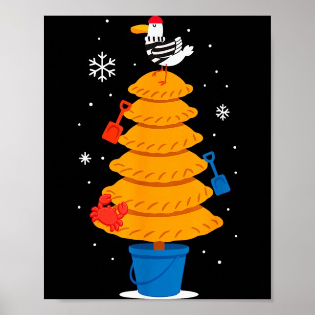Christmas Funny Seagull Cornish Pasty Holiday Desi Poster (Vorne)