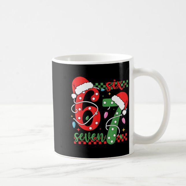 Christmas Funny Six Seven 6 7 Meme Gen Alpha Slang Kaffeetasse (Rechts)
