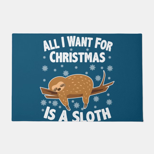 Christmas Funny Sloth Fußmatte (Vorderseite)
