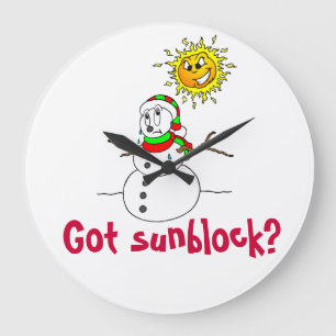 Christmas Funny Snowman Joke Große Wanduhr