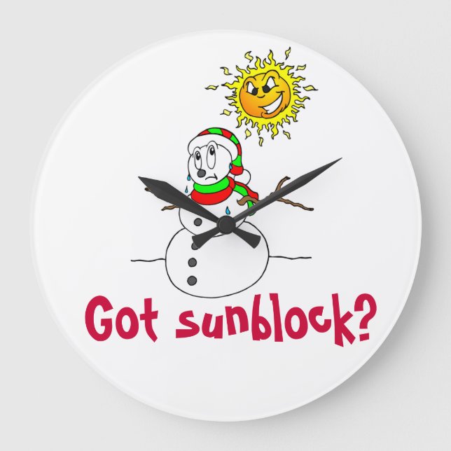 Christmas Funny Snowman Joke Große Wanduhr (Vorderseite)