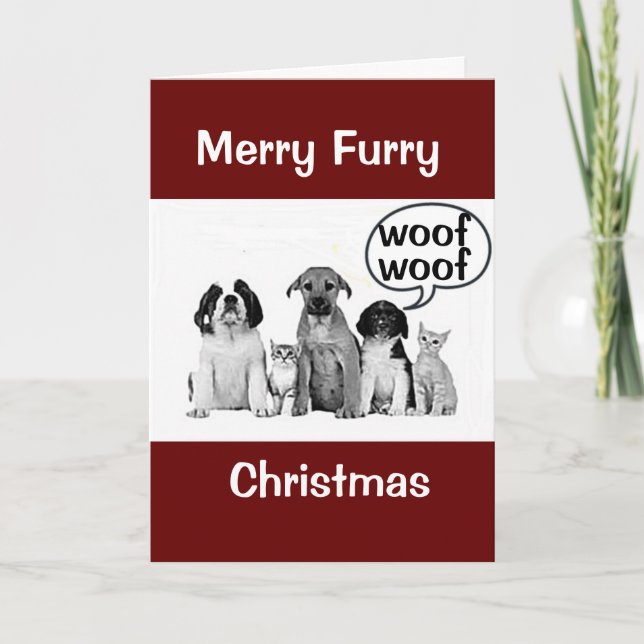 CHRISTMAS FÜR HUND/KATZE-GROOMER/VETERINARIER/MEHR KARTE (Vorderseite)