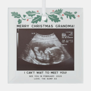 Christmas Future Oma Baby Sonogramm Keepake Ornament Aus Glas
