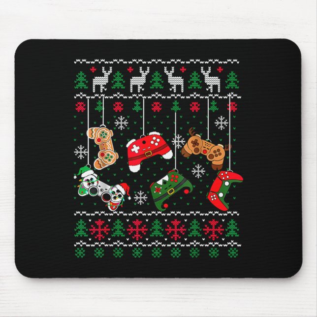 Christmas Game Controller Xmas Ugly Sweater Boys K Mousepad (Vorne)