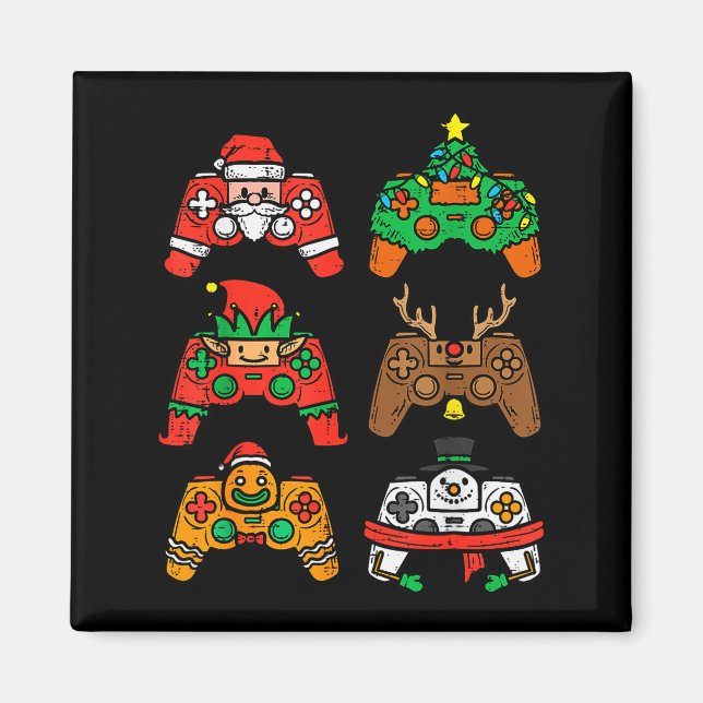 Christmas Gamer Controller Xmas Gaming Men Boys Ki Magnet (Vorne)