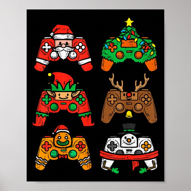 Christmas Gamer Controller Xmas Gaming Men Boys Ki Poster (Vorne)