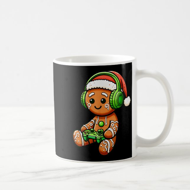 Christmas Gamer Gingerbread Santa Hat Xmas Gaming  Kaffeetasse (Rechts)