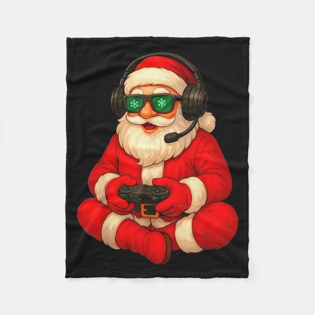 Christmas Gamer Santa Video Game Gaming Boys Men K Fleecedecke (Vorderseite)