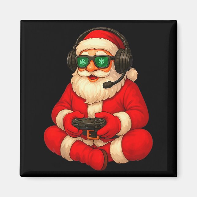 Christmas Gamer Santa Video Game Gaming Boys Men K Magnet (Vorne)