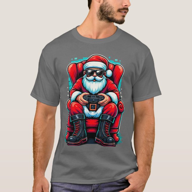 Christmas Gamer Santa Xmas vintage T-Shirt (Vorderseite)