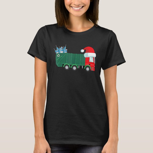 Christmas Garbage Truck Vaccinated For Boys Kids T T-Shirt (Vorderseite)
