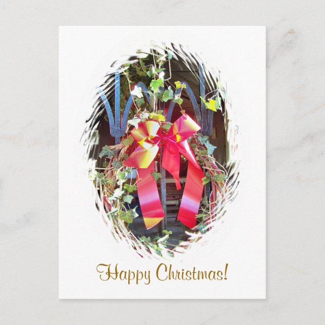 CHRISTMAS GARLAND FEIERTAGSPOSTKARTE (Vorderseite)