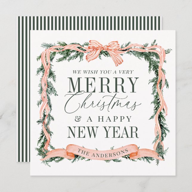 Christmas Garland Frame Holiday Mitteilungskarte (Vorne/Hinten)