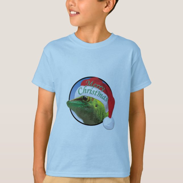 Christmas Gecko - Der grundlegende T - Shirt der K (Vorderseite)