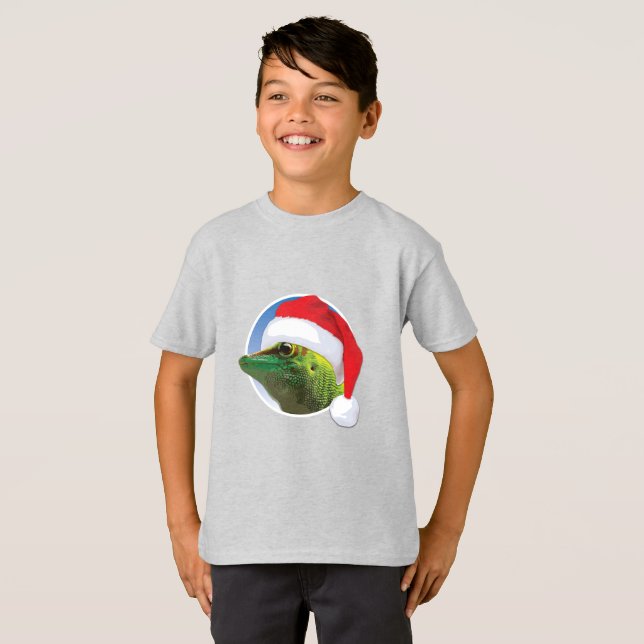 Christmas Gecko - Der grundlegende T - Shirt der K (Vorne ganz)