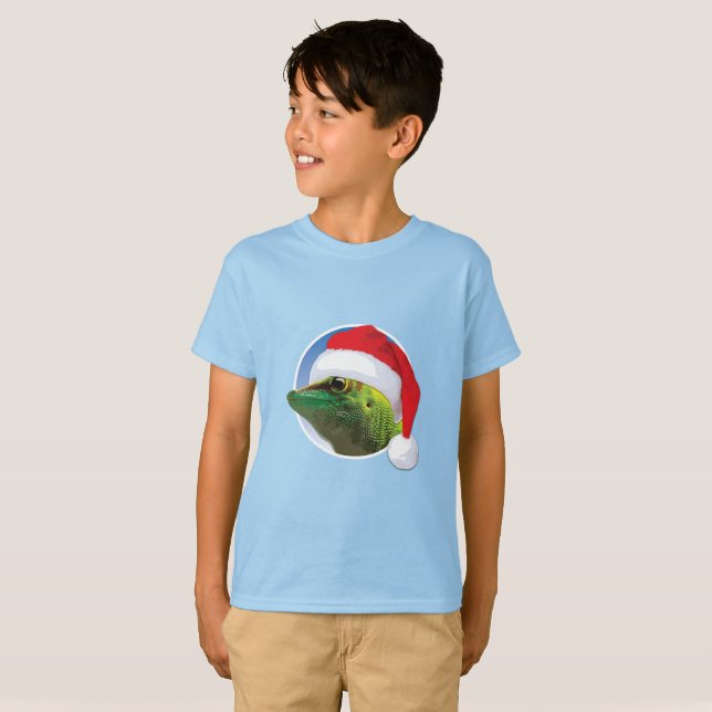 Christmas Gecko - Der grundlegende T - Shirt der K (Vorne ganz)