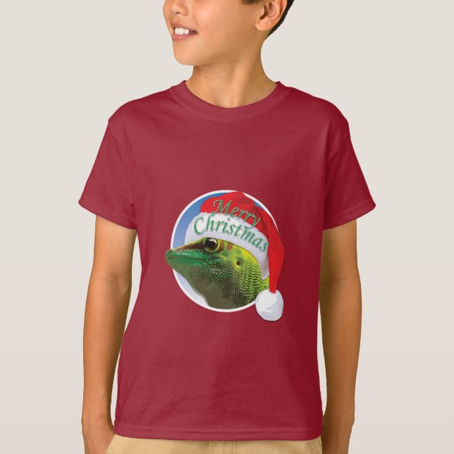 Christmas Gecko - Der grundlegende T - Shirt der K (Vorderseite)