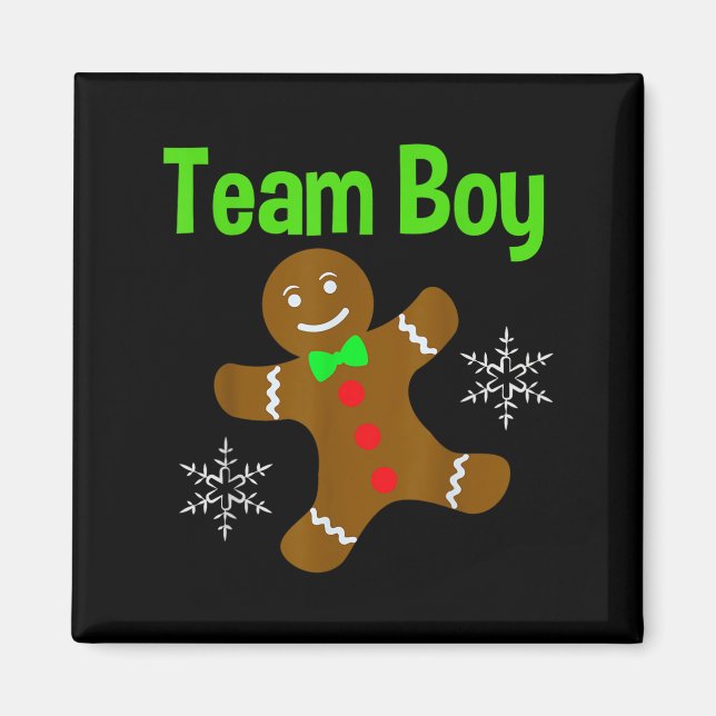 Christmas Gender Reveal Gingerbread Cookie Team Bo Magnet (Vorne)