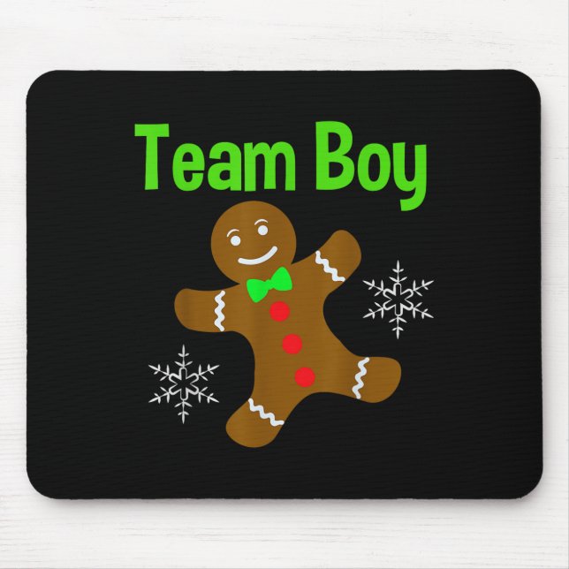 Christmas Gender Reveal Gingerbread Cookie Team Bo Mousepad (Vorne)