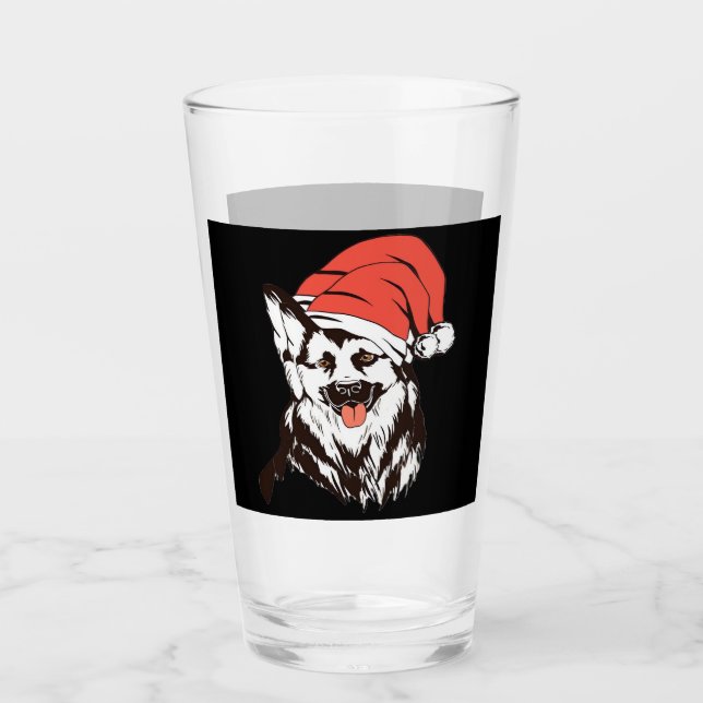 Christmas German Shepherd Classic T-Shirt Glas (Vorderseite)