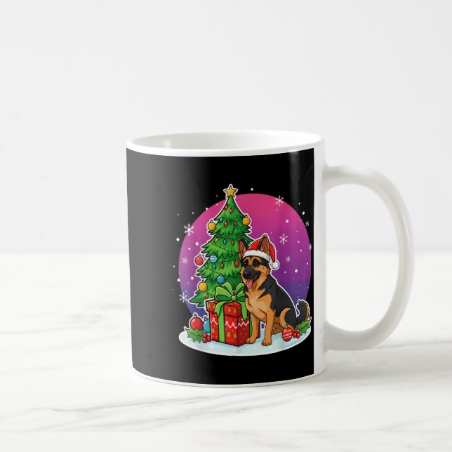 Christmas German Shepherd Santa Hat Xmas Men Women Kaffeetasse (Rechts)