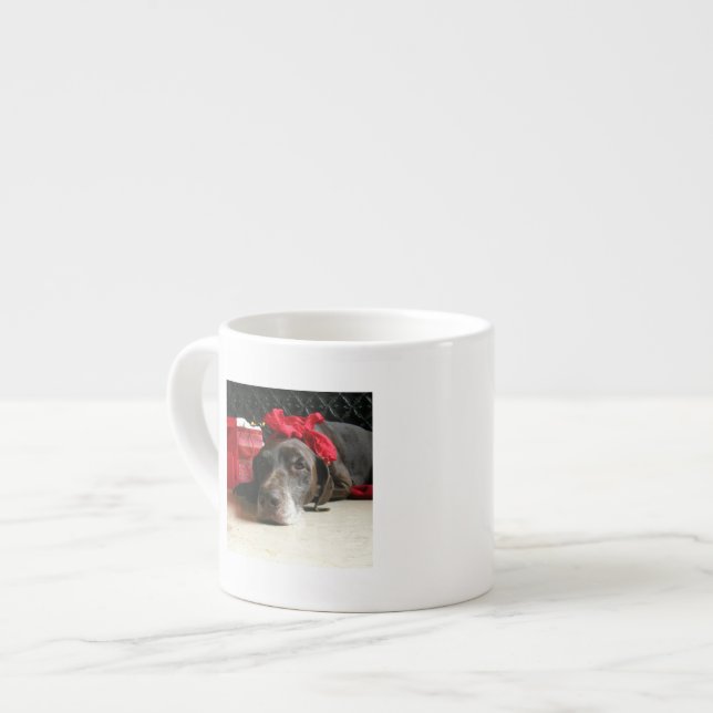 Christmas german shorthaired pointer espressotasse (Vorderseite Links)