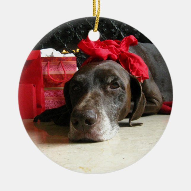 Christmas german shorthaired pointer keramikornament (Vorne)