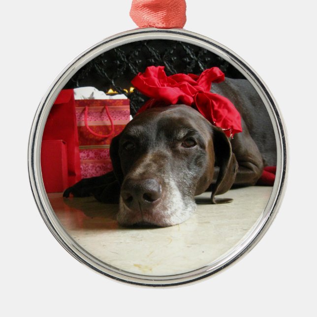 Christmas german shorthaired pointer ornament aus metall (Vorne)