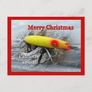 Christmas Gibbs Darter Vintag Saltwater Lure Feiertagspostkarte