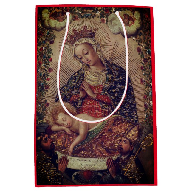 CHRISTMAS GIFT BAG RENAISSANCE MADONNA UND KIND MITTLERE GESCHENKTÜTE (Vorderseite)