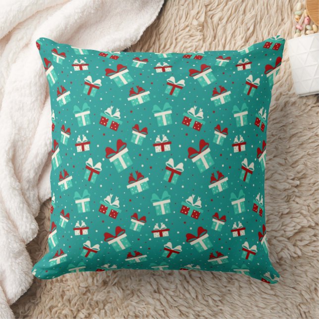 Christmas Gift Box Pattern Pillow Kissen (Decke)