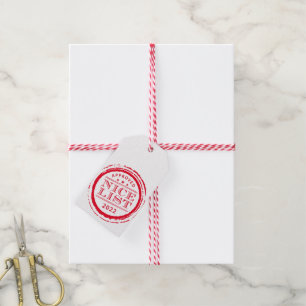 CHRISTMAS GIFT lustige schöne Liste Briefmarken ro Geschenkanhänger