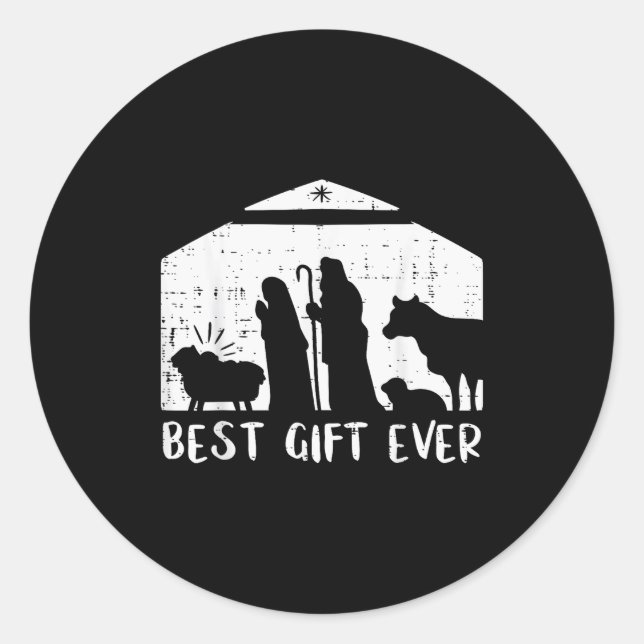 Christmas Gift Nativity Xmas Christian Men Women K Runder Aufkleber (Vorderseite)