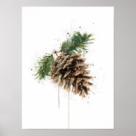 Christmas Gift Pinecone Poster