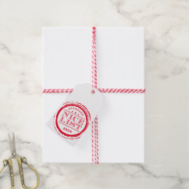 CHRISTMAS GIFT santa nice list stamp red Geschenkanhänger