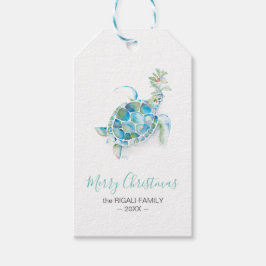 Christmas Gift Tags Cute Simple Sea Turtle Geschenkanhänger