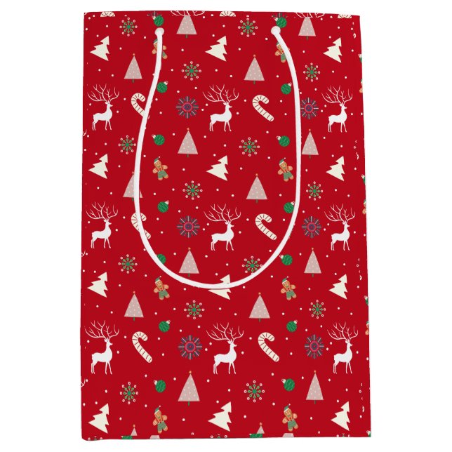 Christmas Gift Wrap — Reindeer, Gingerbread Mittlere Geschenktüte (Vorderseite)