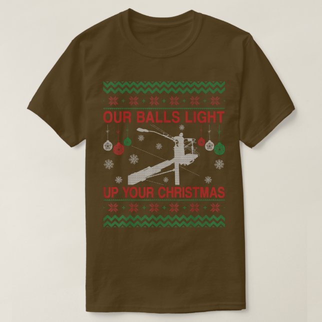 Christmas Gifts Ugly Christmas Sweater For Lineman T-Shirt (Design vorne)