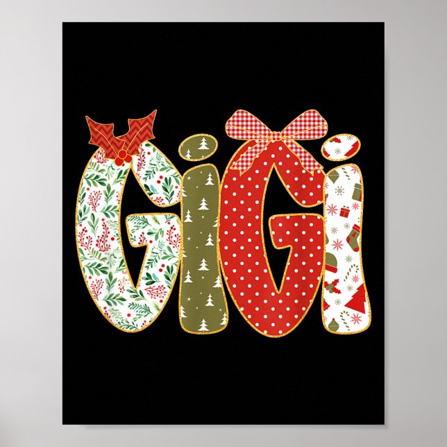 Christmas Gigi Coquette Holiday Grandma  Poster (Vorne)