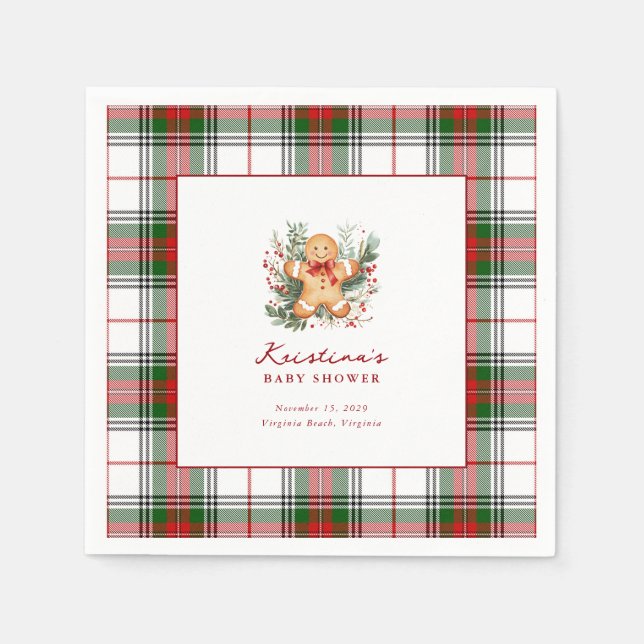 Christmas Gingerbread Baby Showcocktail Napkin Serviette (Vorderseite)