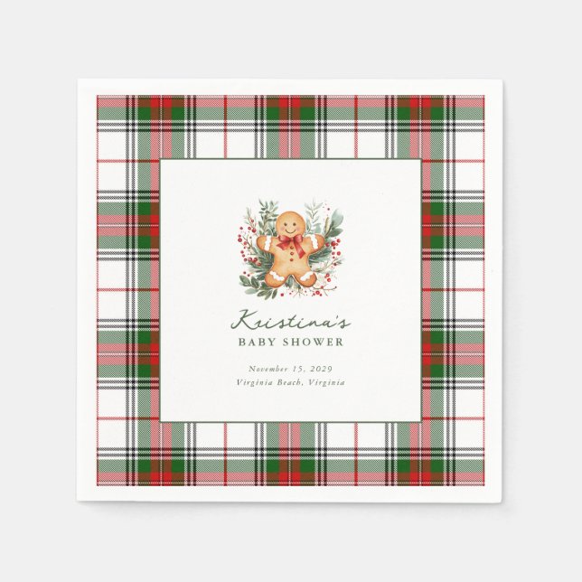 Christmas Gingerbread Baby Showcocktail Napkin Serviette (Vorderseite)