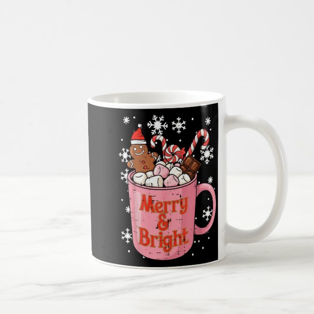 Christmas Gingerbread Cocoa Merry Bright Xmas Wome Kaffeetasse (Rechts)